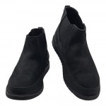 Мъжки Черни Боти Chelsea от Естествен Велур 10845 Hush Puppies 